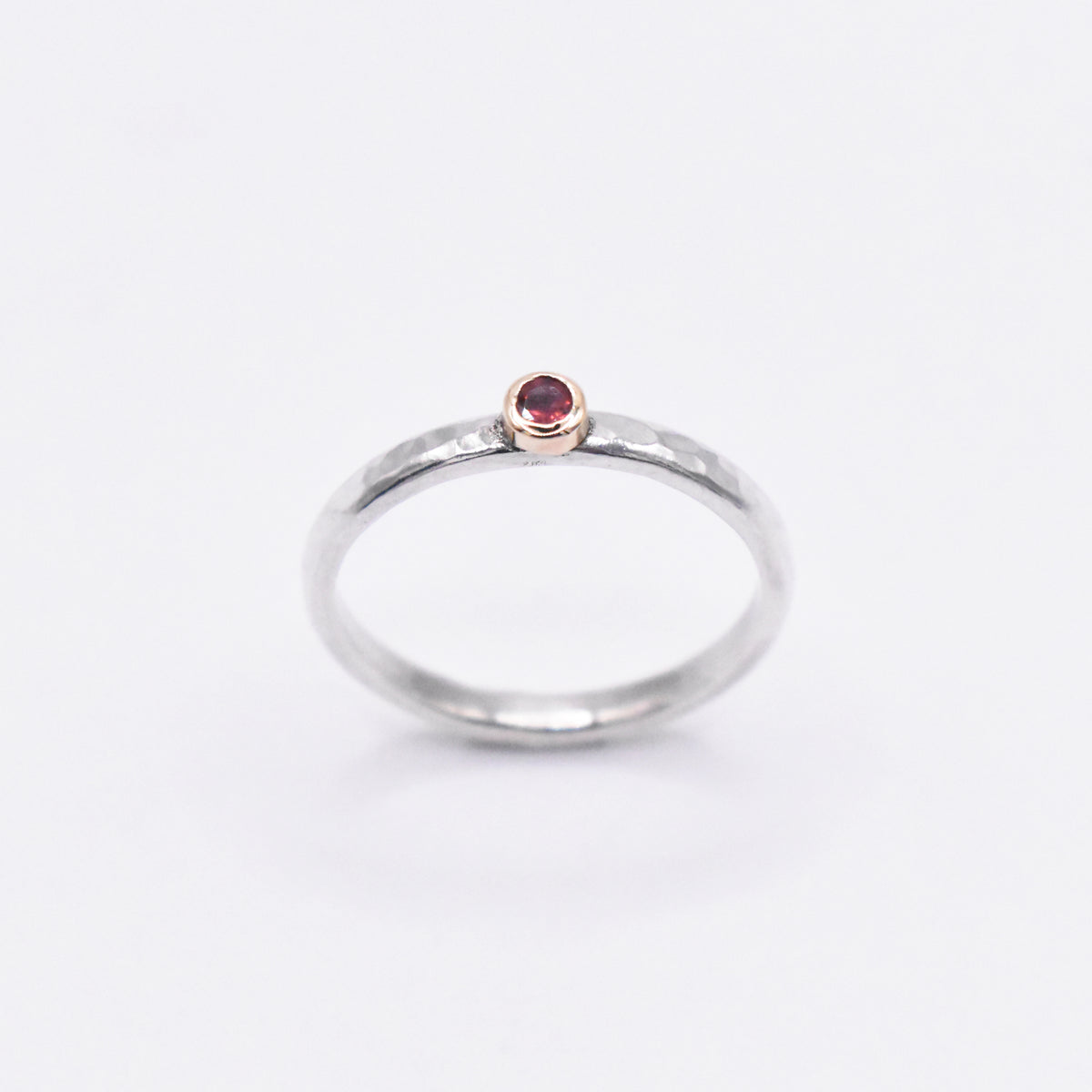 Pink Tourmaline Sterling Silver and Gold Ring