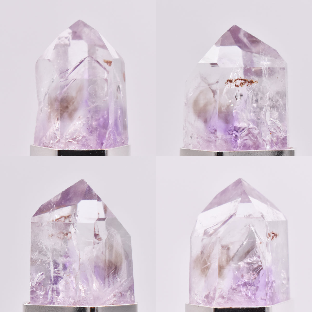 Handmade Brandberg Quartz Dow Phantom Rainbow Crystal Silver Pendant