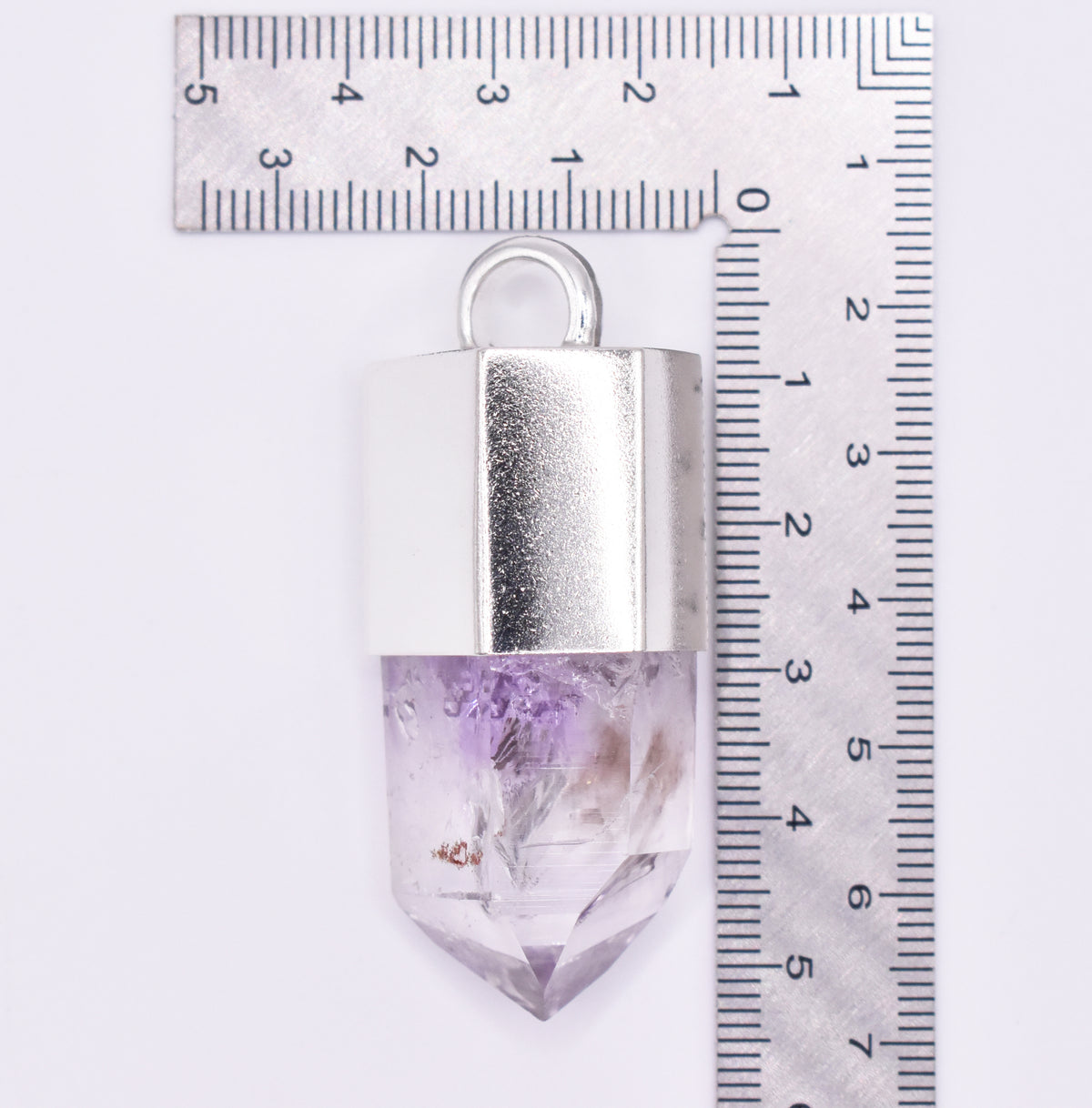 Handmade Brandberg Quartz Dow Phantom Rainbow Crystal Silver Pendant