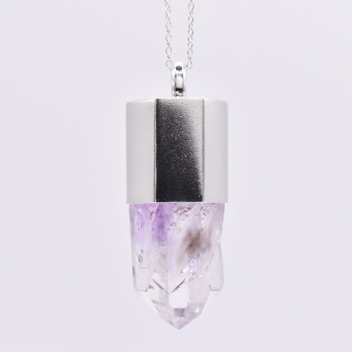 Handmade Brandberg Quartz Dow Phantom Rainbow Crystal Silver Pendant