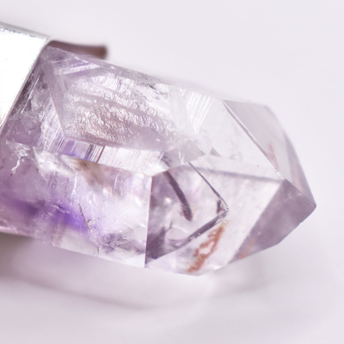 Handmade Brandberg Quartz Dow Phantom Rainbow Crystal Silver Pendant