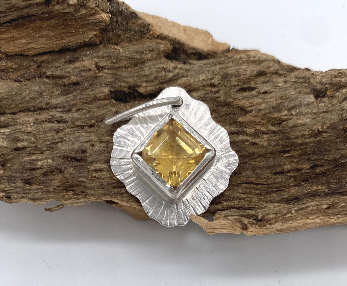 Handmade Citrine Silver Pendant