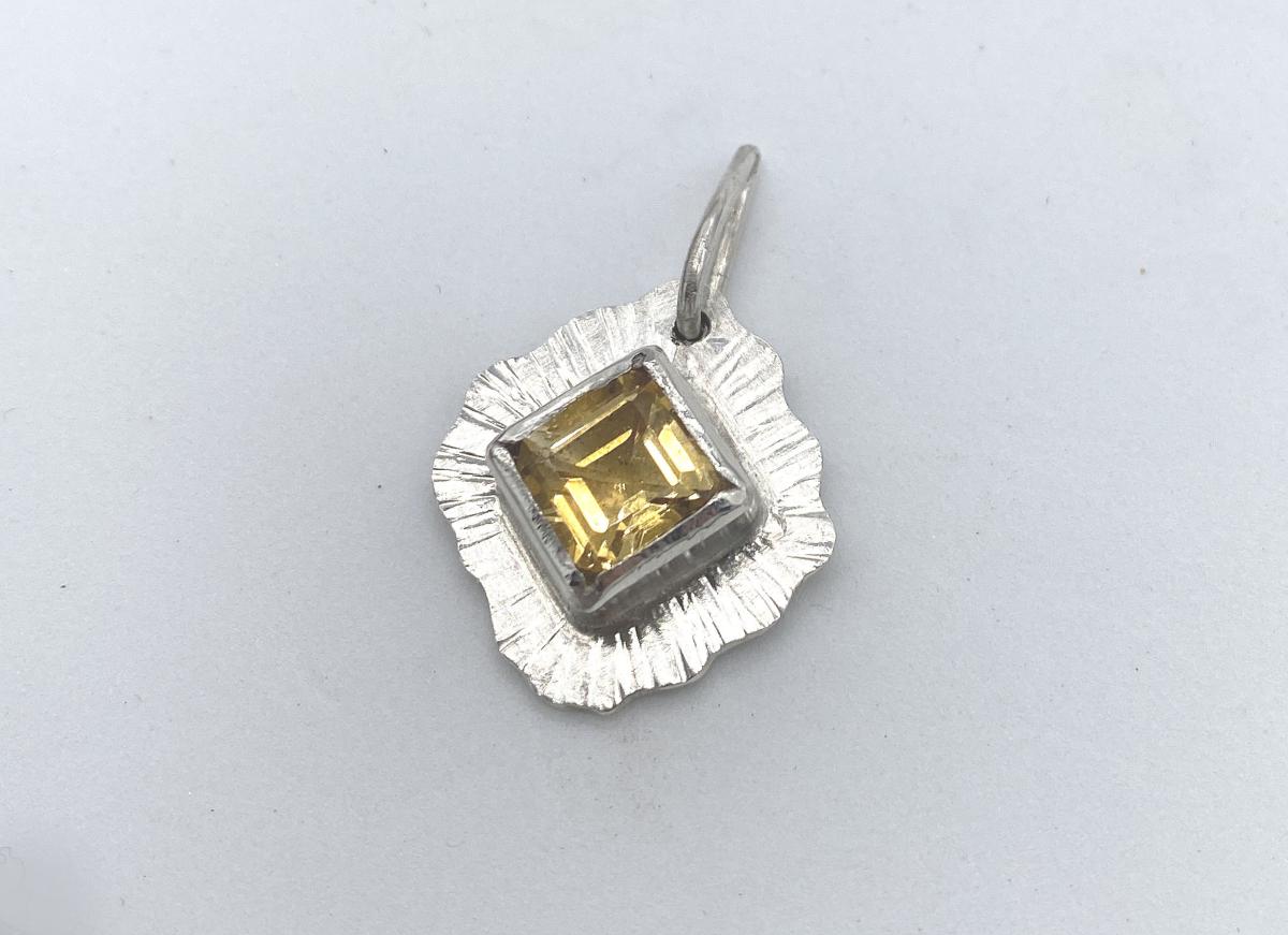 Handmade Citrine Silver Pendant