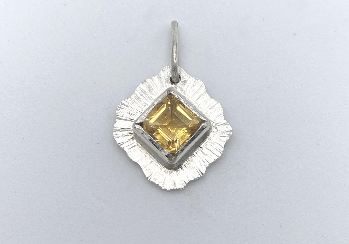 Handmade Citrine Silver Pendant