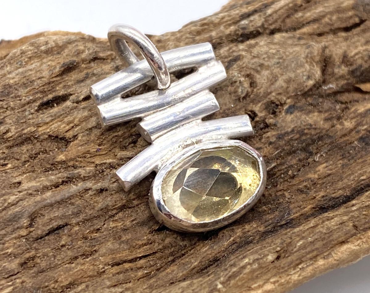 Handmade Citrine Silver Pendant
