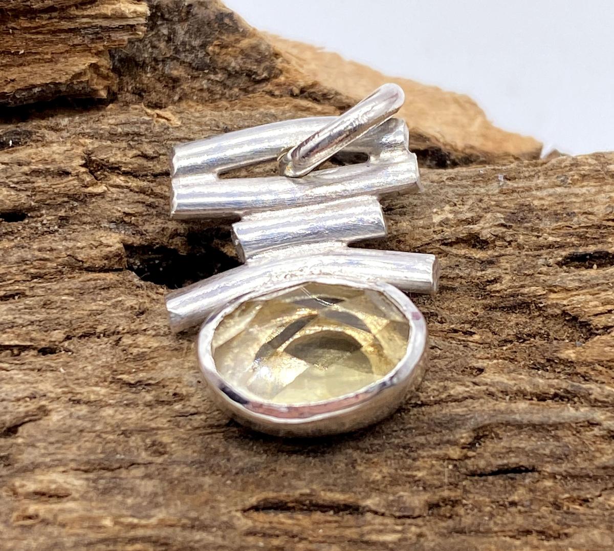 Handmade Citrine Silver Pendant