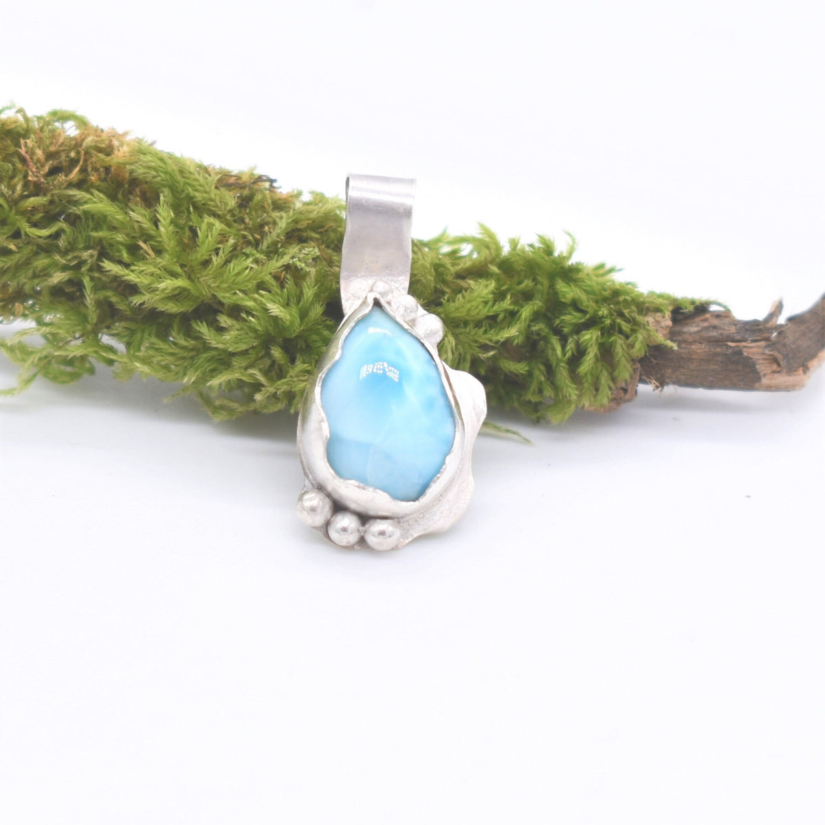 Handmade Larimar Sterling Silver Pendant