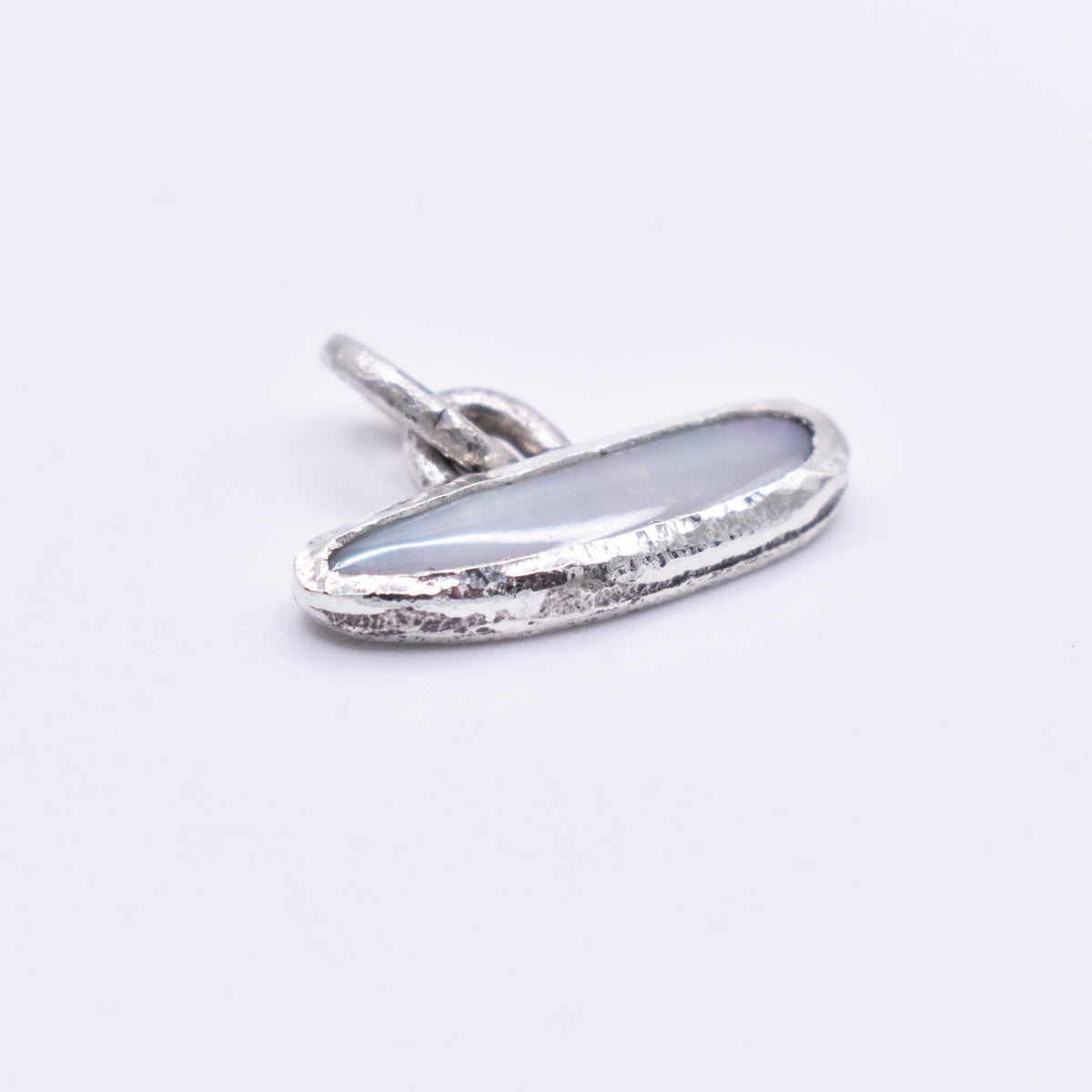 Handmade Textured Sterling Silver Opal Pendant
