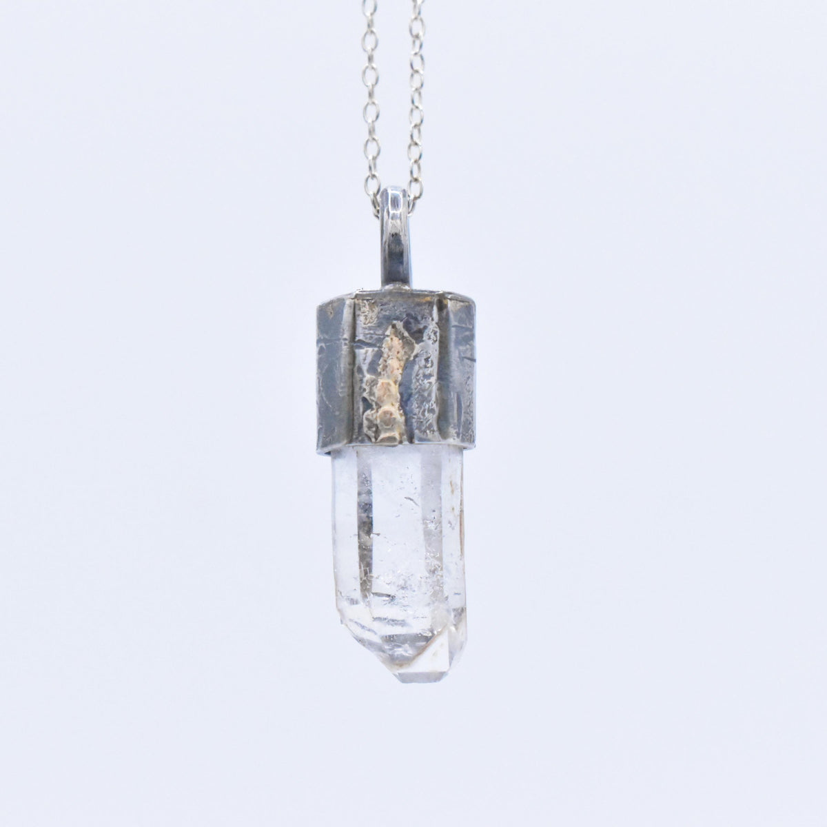 Handmade Brandberg Quartz Tantric Twin Silver Pendant