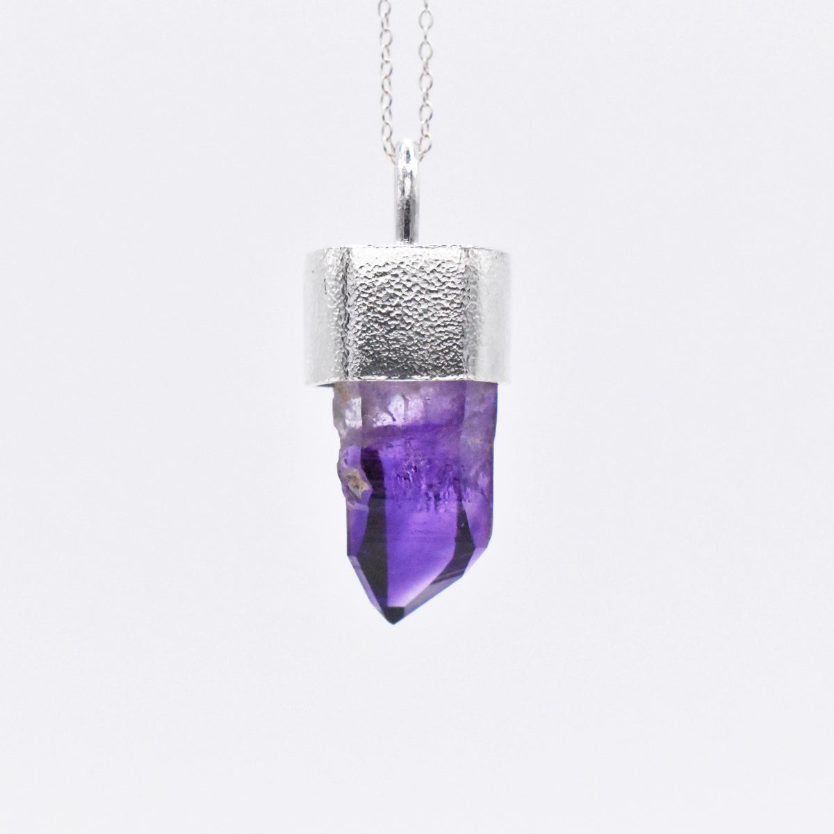 Brandberg Amethyst Phantom Crystal Silver Pendant
