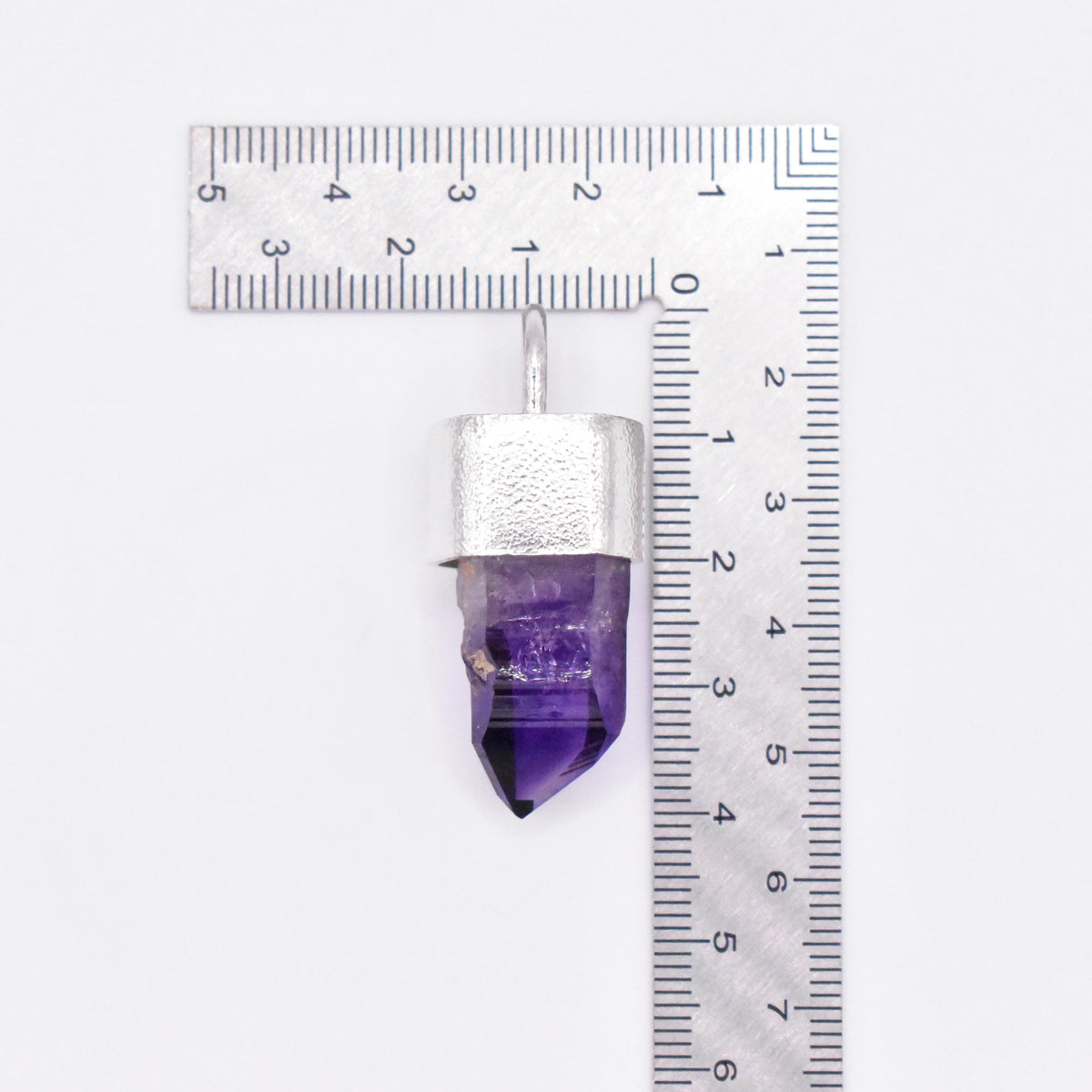 Brandberg Amethyst Phantom Crystal Silver Pendant