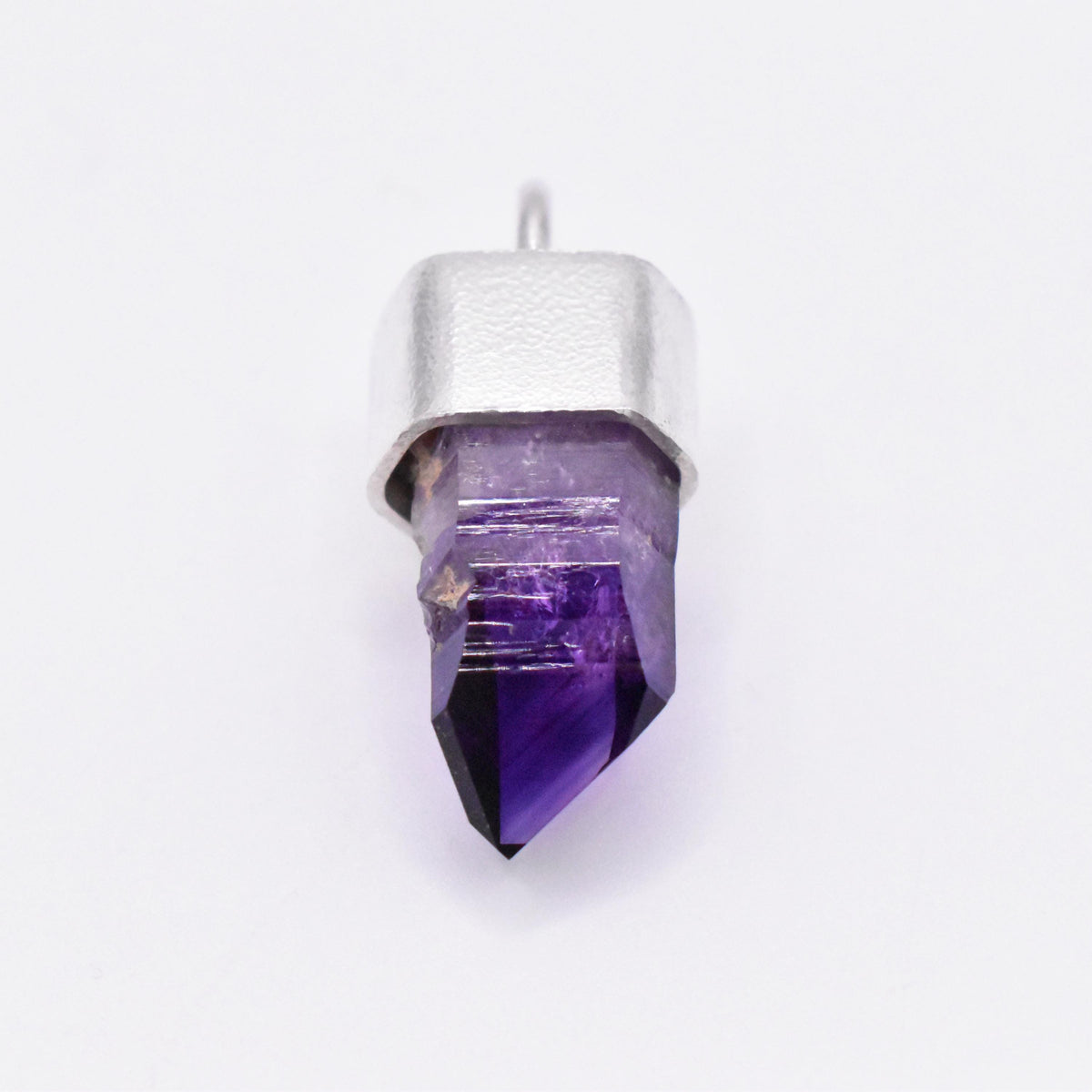 Brandberg Amethyst Phantom Crystal Silver Pendant