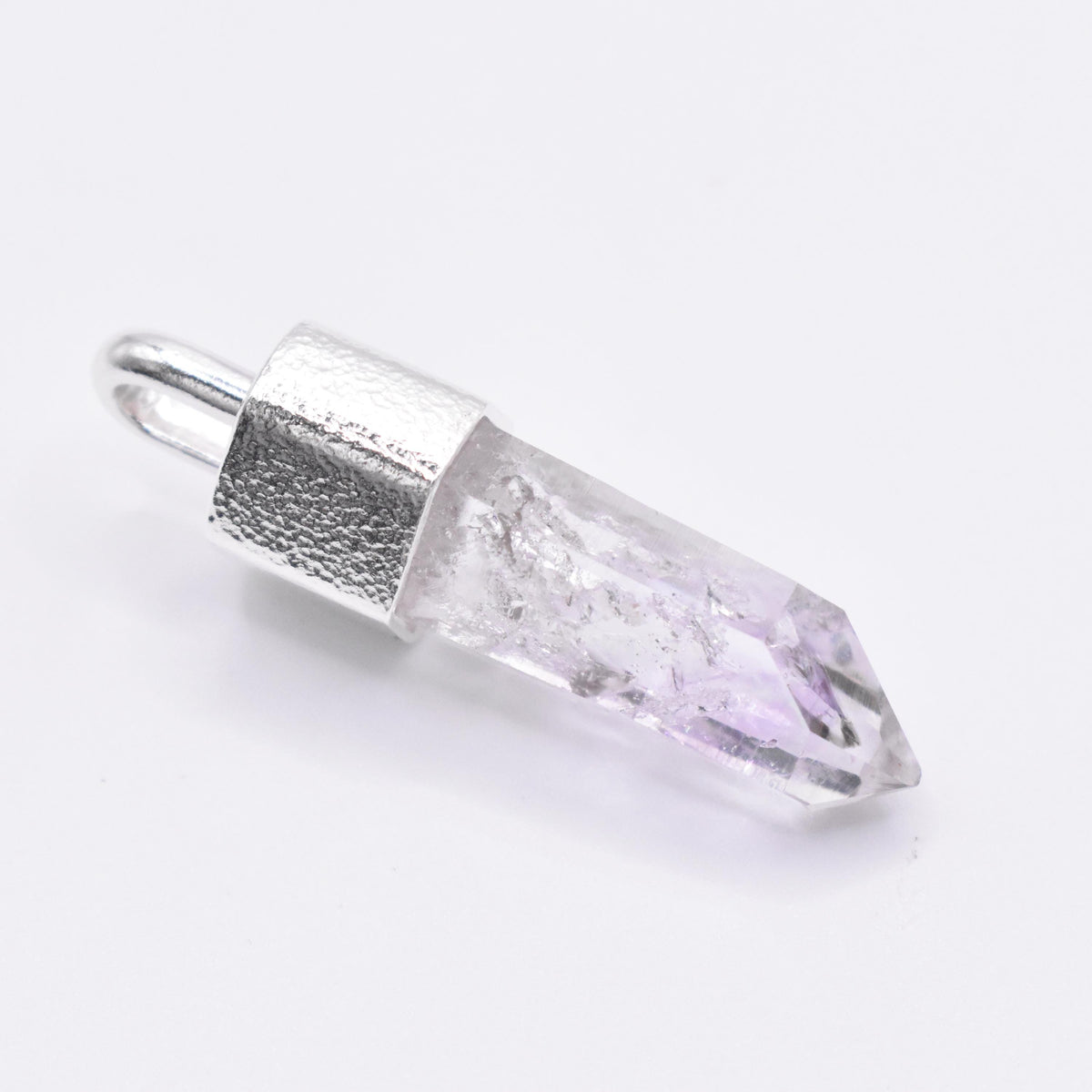 Handmade Brandberg Enhydro Rainbow Crystal Silver Pendant