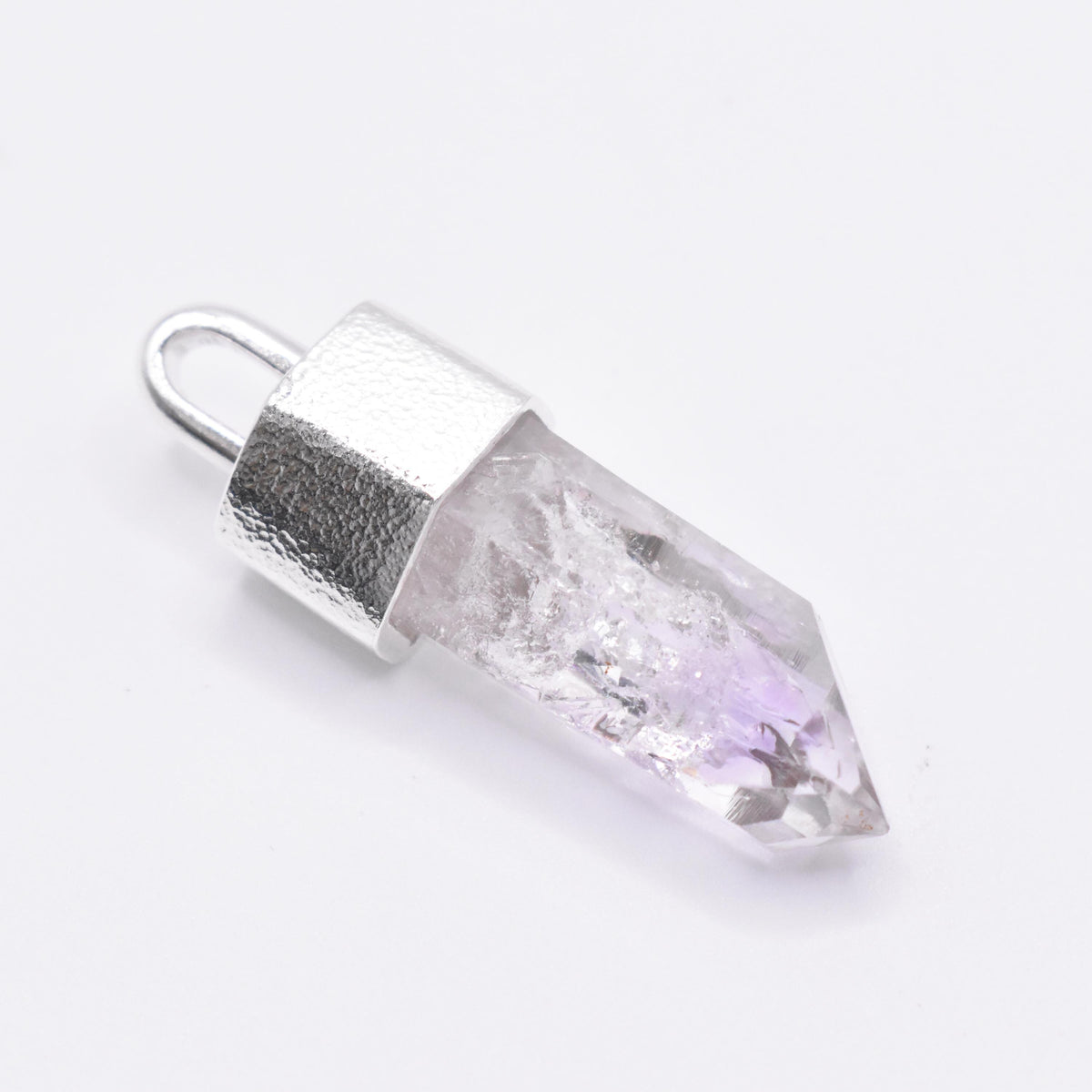 Handmade Brandberg Enhydro Rainbow Crystal Silver Pendant