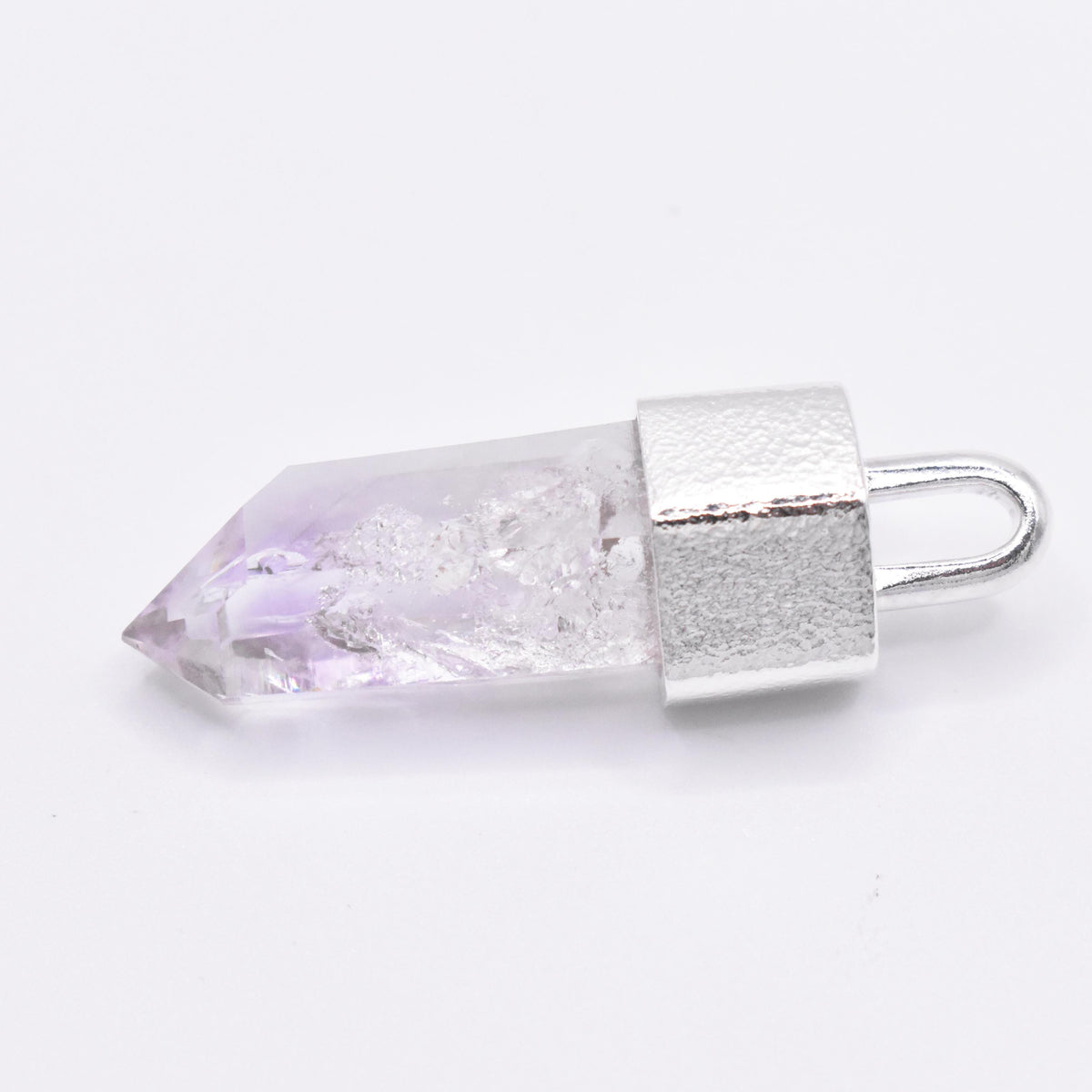 Handmade Brandberg Enhydro Rainbow Crystal Silver Pendant