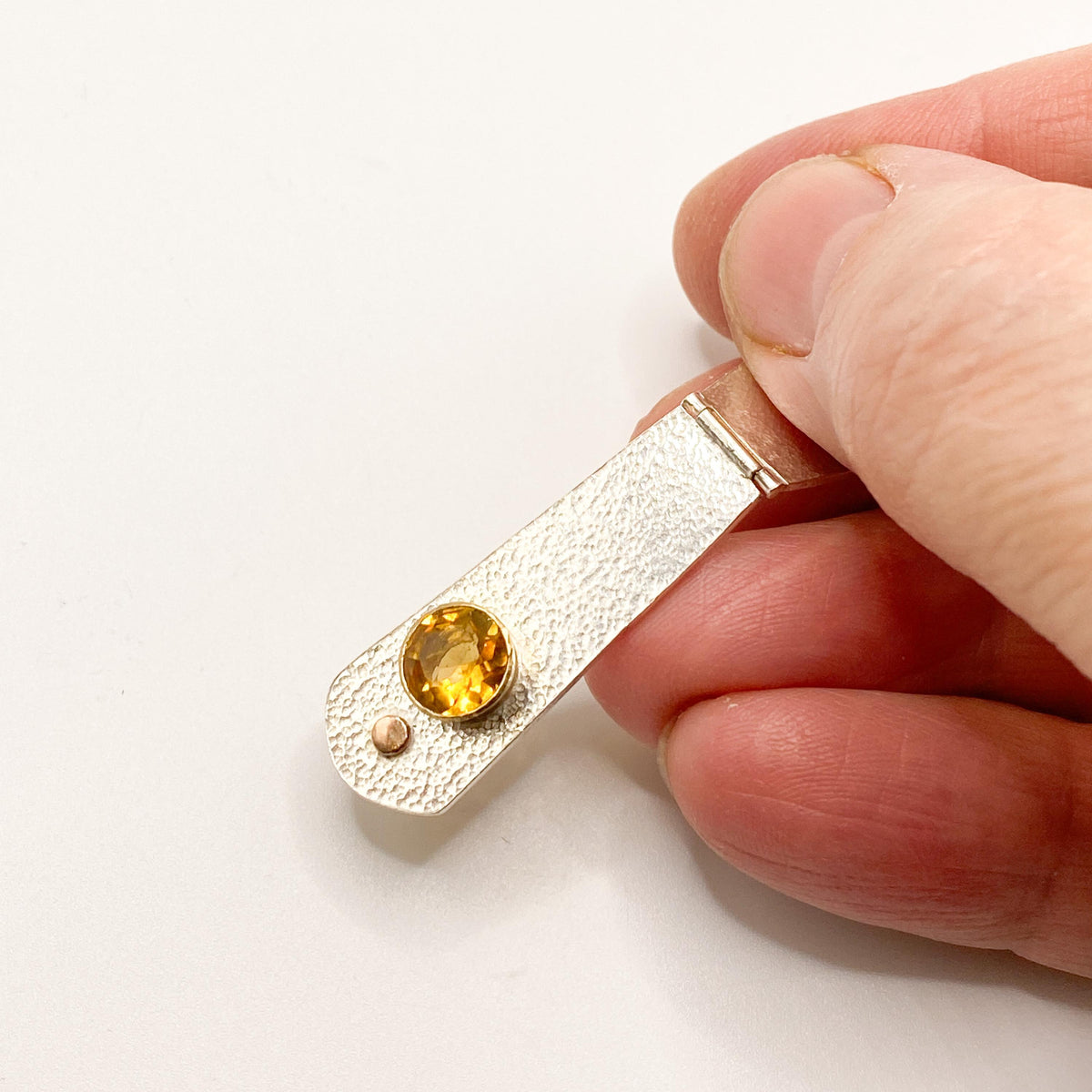 Natural Citrine Silver Pendant
