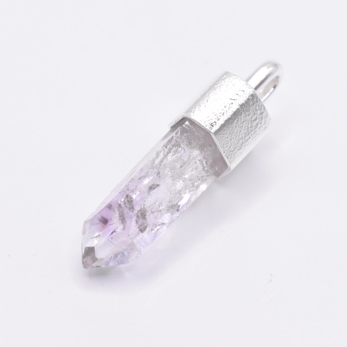 Handmade Brandberg Enhydro Rainbow Crystal Silver Pendant