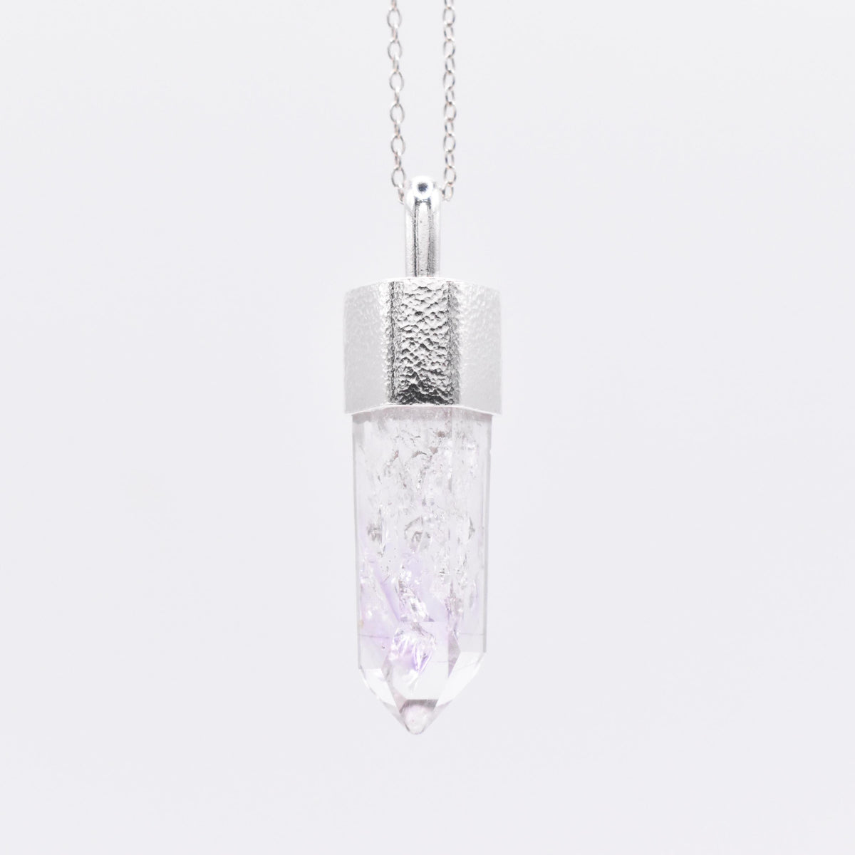 Handmade Brandberg Enhydro Rainbow Crystal Silver Pendant