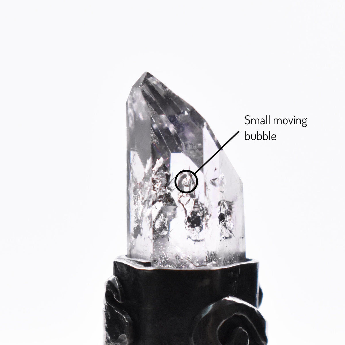 Brandberg Enhydro Quartz Crystal Silver Pendant