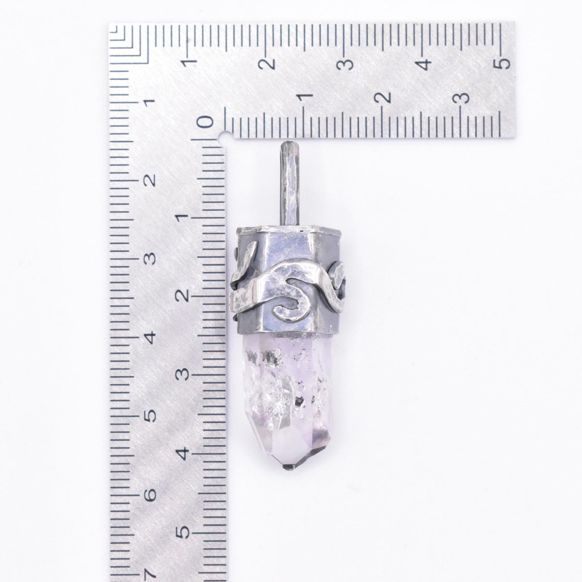 Brandberg Enhydro Quartz Crystal Silver Pendant