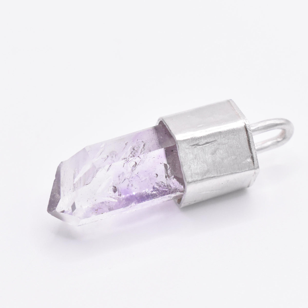 Handmade Brandberg Enhydro Quartz Silver Pendant