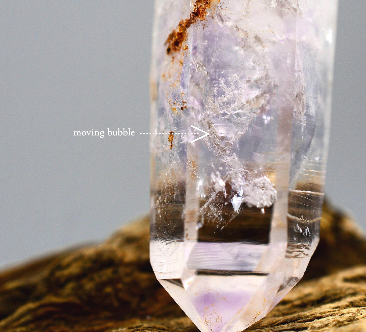 Brandberg Amethyst Flame Enhydro DT - Moving Bubble