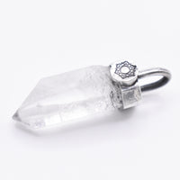 Handmade Himalayan Quartz Blackened Sterling Silver Crown (7th) Chakra Pendant