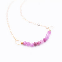 Handmade Pink Sapphire Gold Necklace