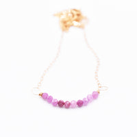 Handmade Pink Sapphire Gold Necklace