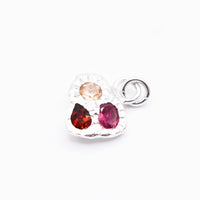 Handmade Madeira Citrine, Peach Garnet and Pink Tourmaline Sterling Silver Pendant