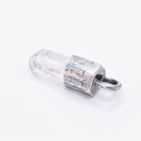 Handmade Brandberg Quartz Tantric Twin Silver & 9ct Gold Pendant