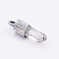 Handmade Brandberg Quartz Tantric Twin Silver & 9ct Gold Pendant