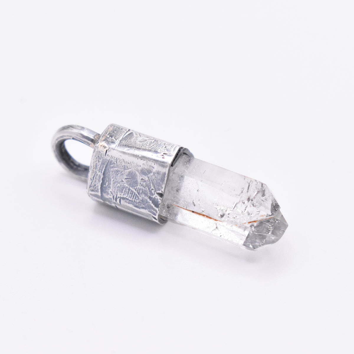 Handmade Brandberg Quartz Tantric Twin Silver & 9ct Gold Pendant