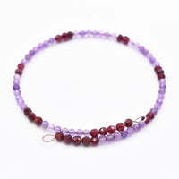Faceted Amethyst & Garnet Bracelet: Unique Handmade Natural Gemstone Jewellery