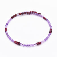 Faceted Amethyst & Garnet Bracelet: Unique Handmade Natural Gemstone Jewellery