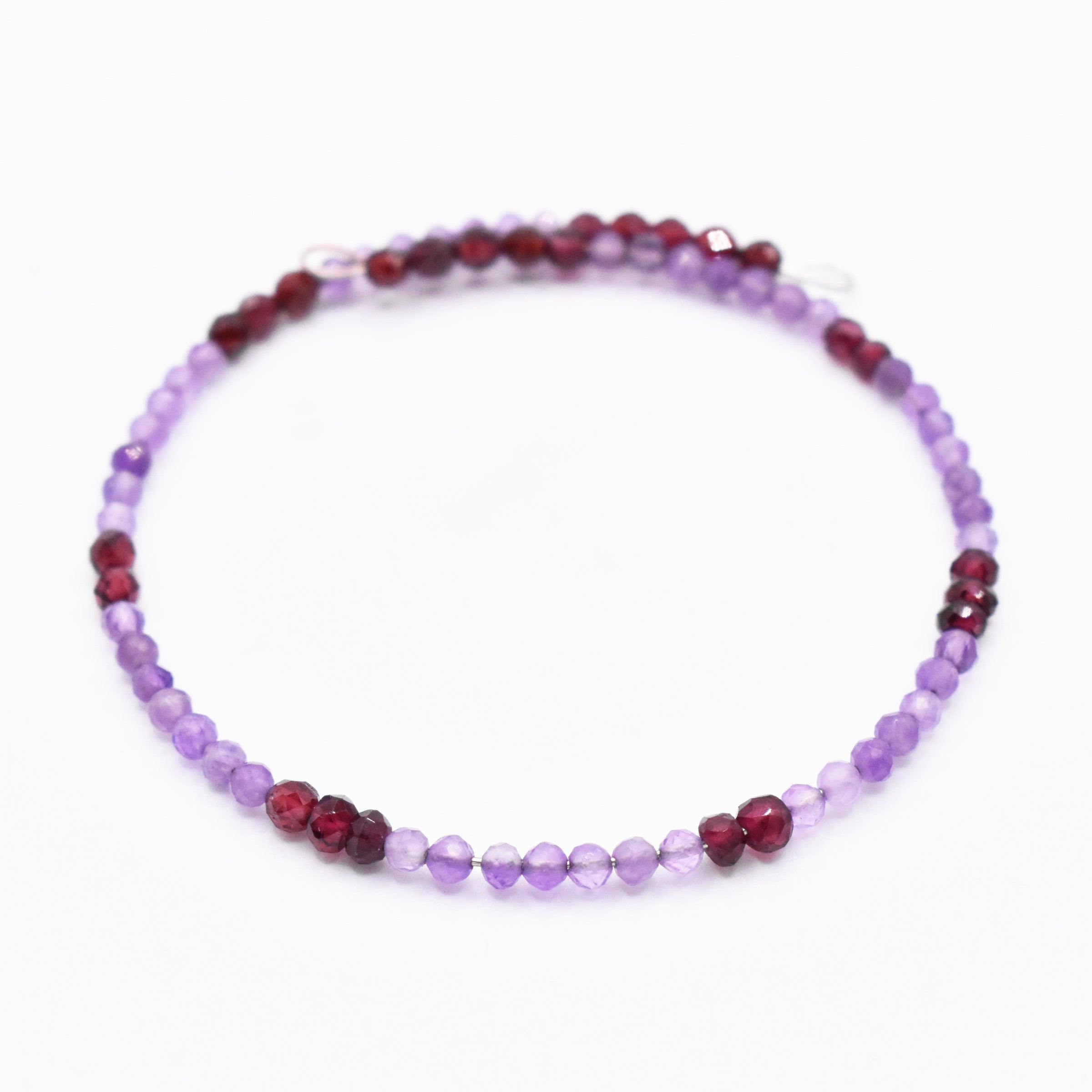 Faceted Amethyst & Garnet Bracelet: Unique Handmade Natural Gemstone Jewellery