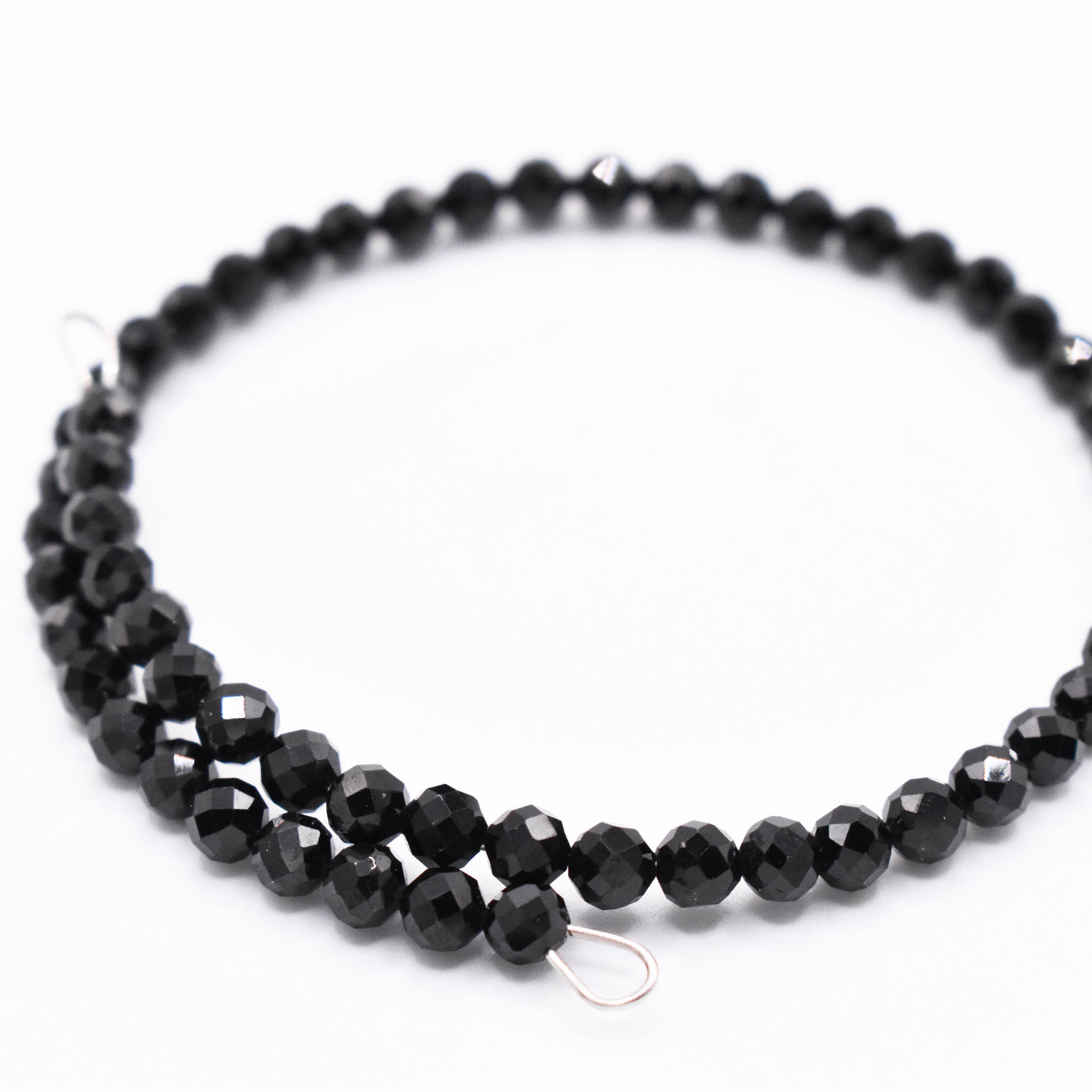 Faceted Black Spinel Bracelet: Unique Handmade Natural Gemstone Jewellery