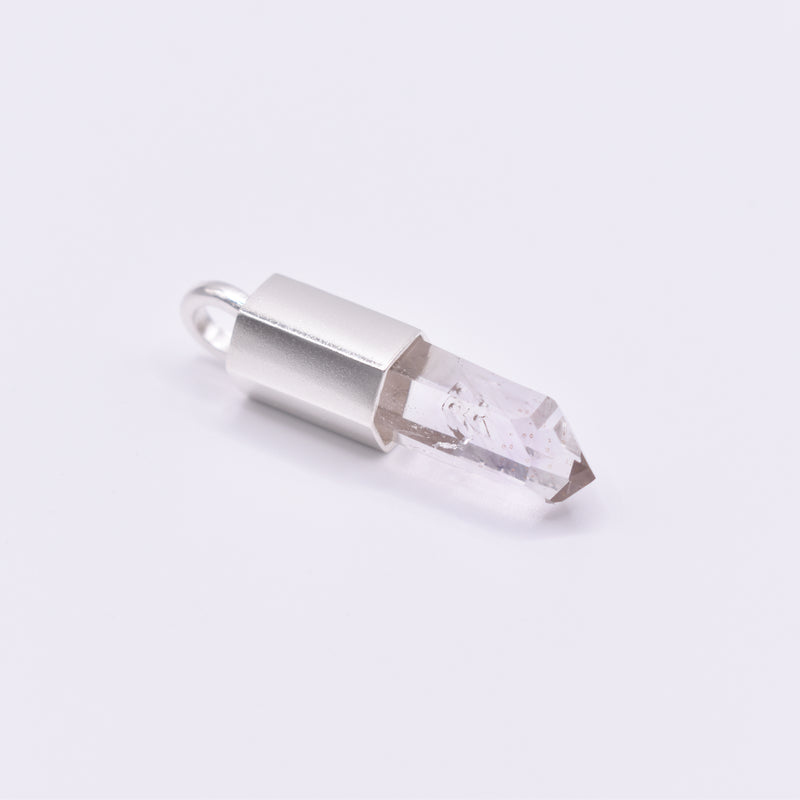 Handmade Brandberg Quartz Enhydro Silver Pendant