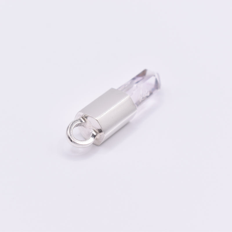 Handmade Brandberg Quartz Enhydro Silver Pendant