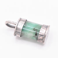 Handmade Textured Sterling Silver Emerald Pendant