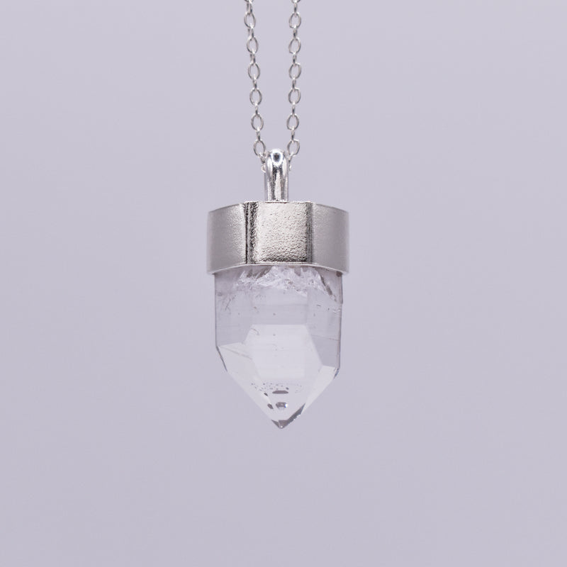 Handmade Brandberg Quartz Sterling Silver Manifestation Crystal Pendant