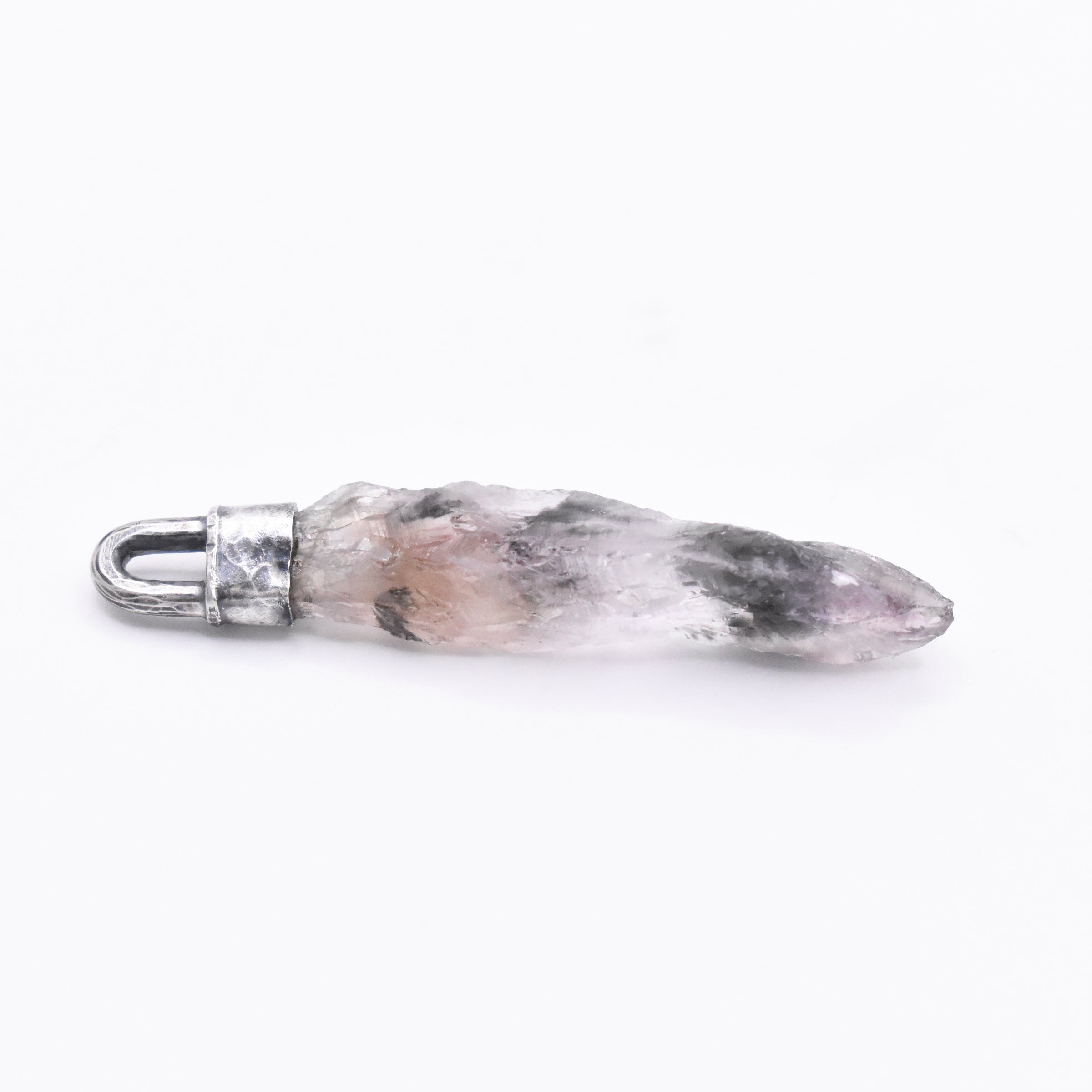 Handmade Super 7 Hammered Sterling Silver Pendant