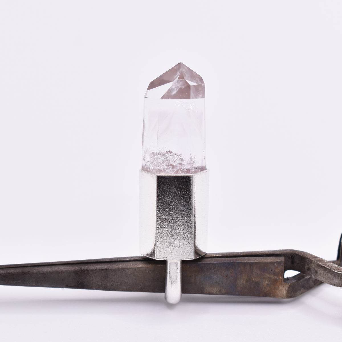 Handmade Brandberg Dow Quartz Sterling Silver Crystal Pendant