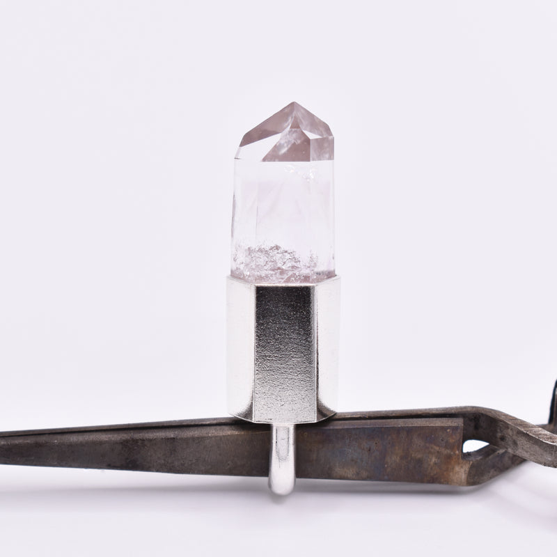 Handmade Brandberg Dow Quartz Sterling Silver Crystal Pendant