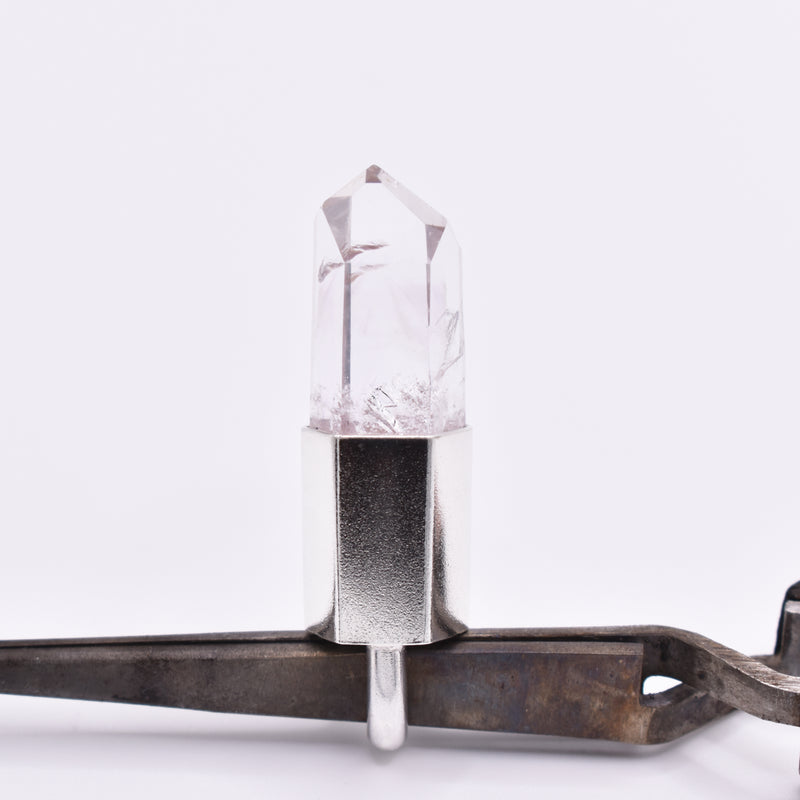 Handmade Brandberg Dow Quartz Sterling Silver Crystal Pendant