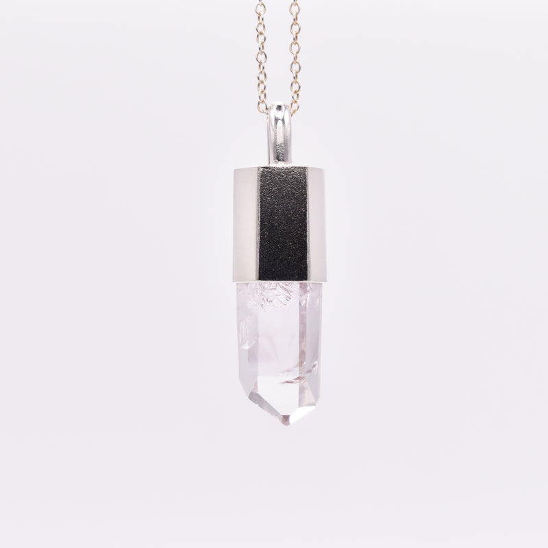 Handmade Brandberg Dow Quartz Sterling Silver Crystal Pendant