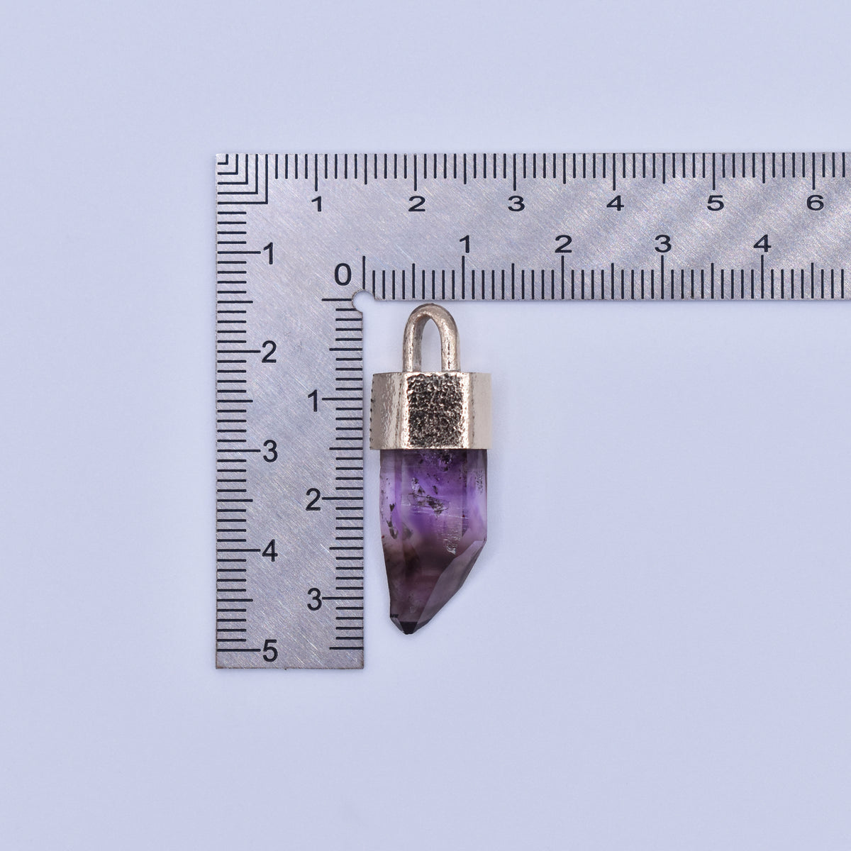 Handmade Brandberg Amethyst Harlequin Quartz 9ct Gold Pendant