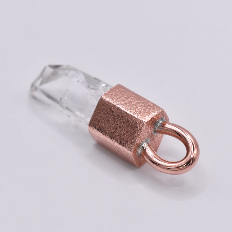 Handmade Brandberg Hammered Copper Crystal Pendant