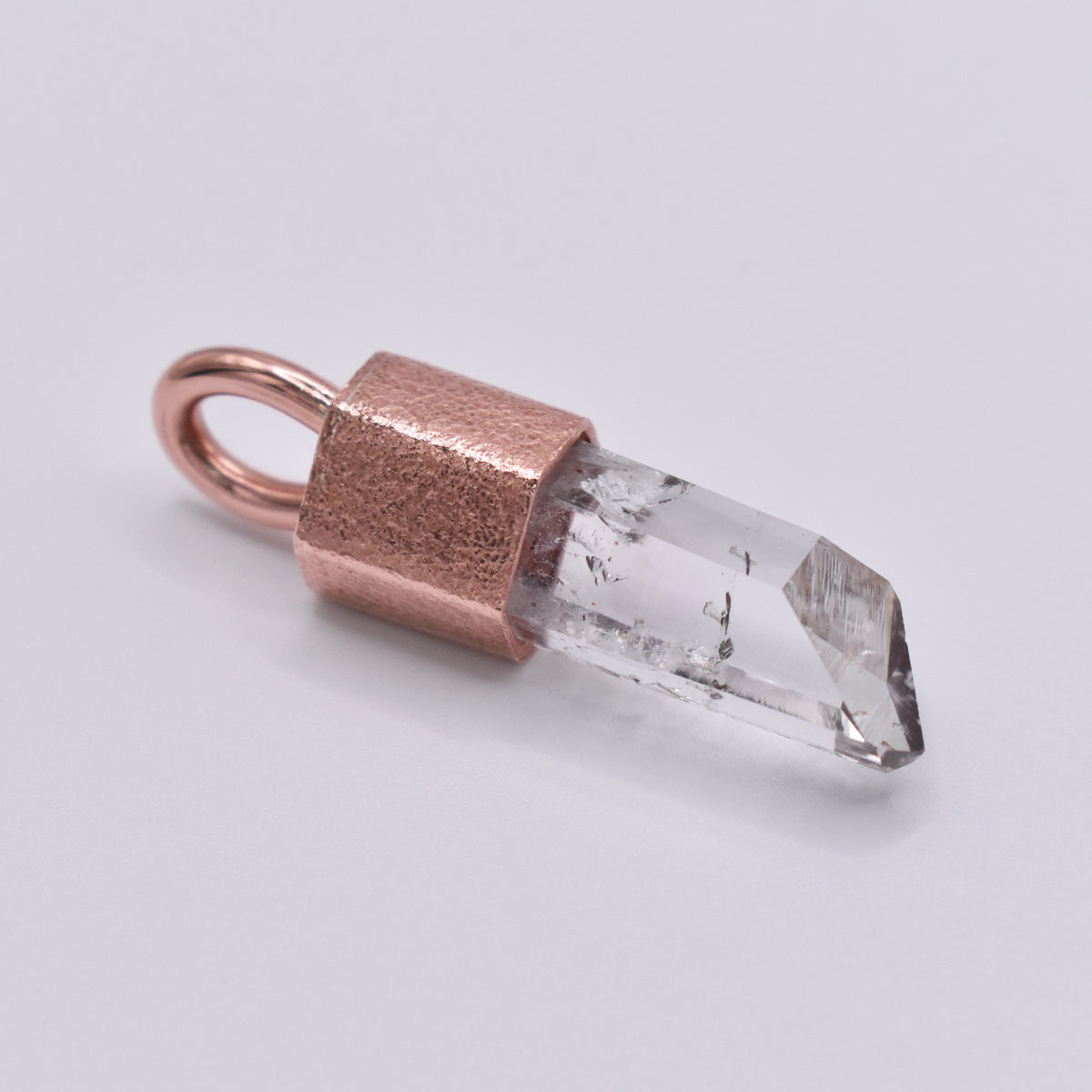 Handmade Brandberg Hammered Copper Crystal Pendant