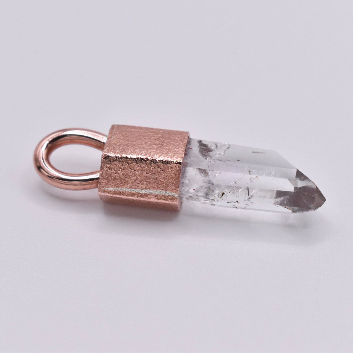 Handmade Brandberg Hammered Copper Crystal Pendant